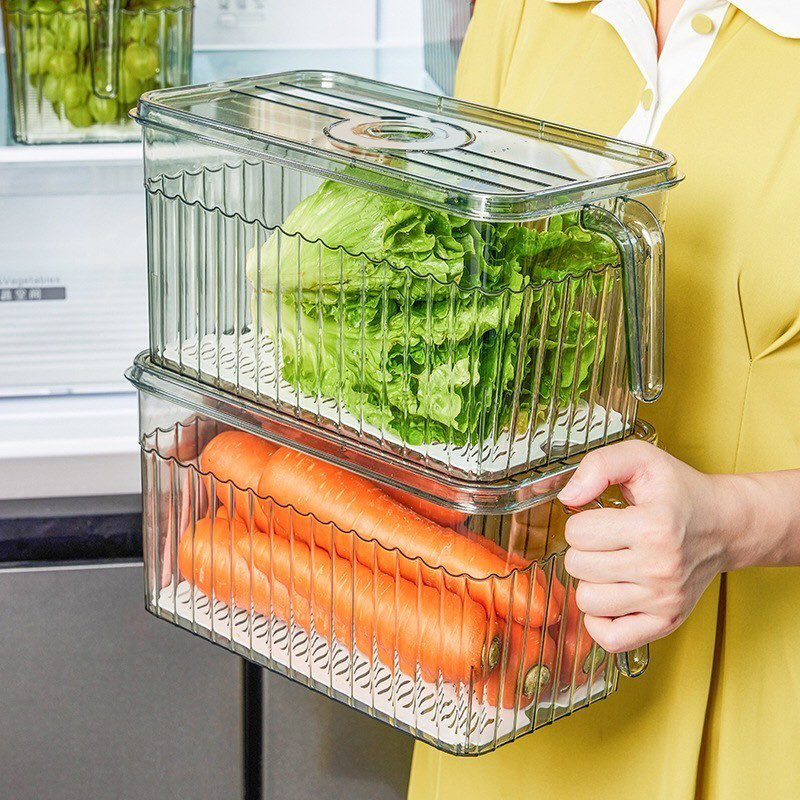 Hộp Đựng Thực Phẩm Tủ Lạnh 5L Có Vạch Chia Ngày Tháng Và Tay Cầm Lựa Chọn Tốt Bảo Quản Thực Phẩm Trong Tủ Lạnh