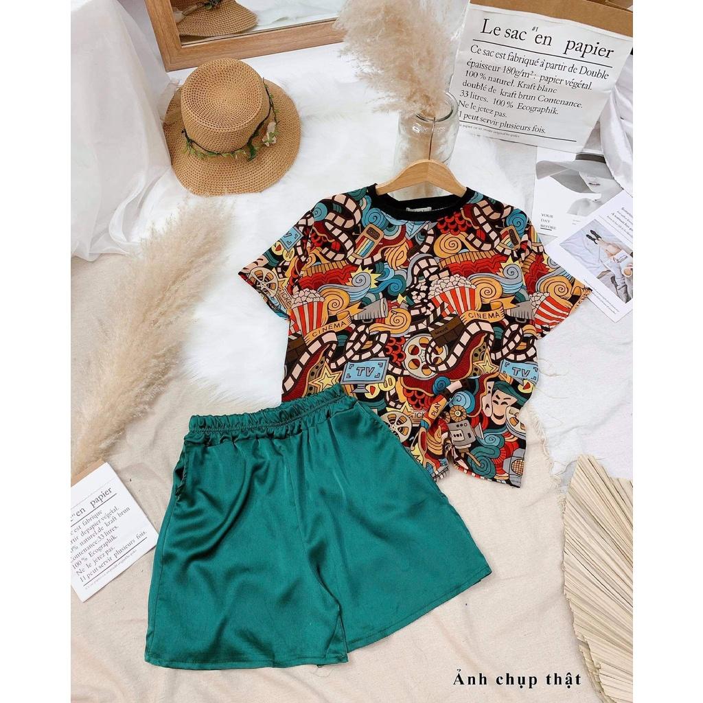 SET ÁO HOA + QUẦN SHORT