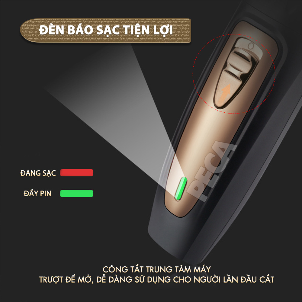 Tông đơ cắt tóc không dây Kemei KM-1255 dùng cho cá nhân và gia đình - Hàng chính hãng