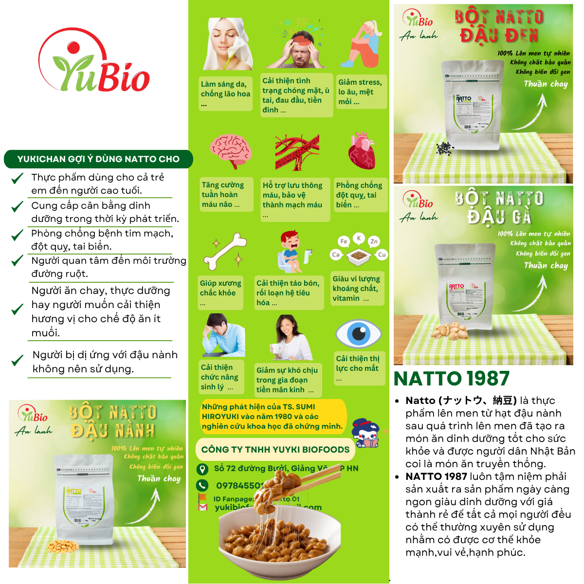 Bột NATTO ĐẬU GÀ YUBIO - 250G