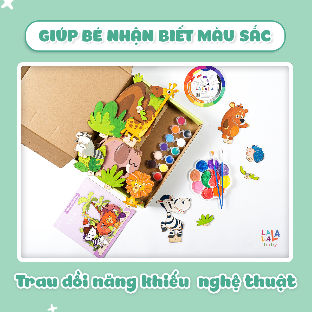 Đồ Chơi Tranh Gỗ Tô Màu Kèm Màu Nước, Cọ và Truyện Kể I Paint I Play! - Lalala Baby (Cho Bé Từ 3 Tuổi)