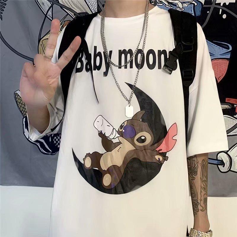 Áo Thun Tay Ngắn Cổ Tròn Hoạ Tiết In Thiết Kế Dáng Rộng 2 Màu Lựa Chọn Size M-5Xl