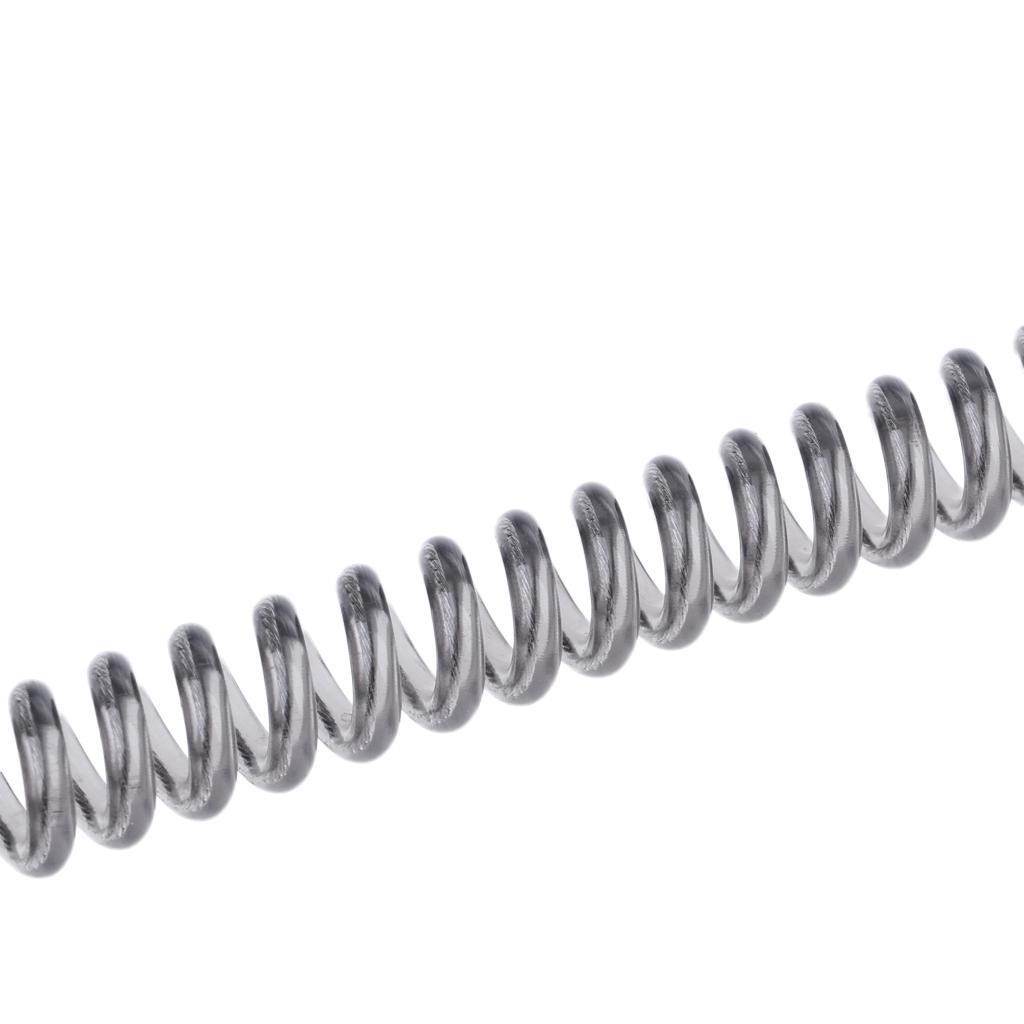 Booms Fishing Coiled Lanyard or Safety Rope Wire Steel Inside 27cm