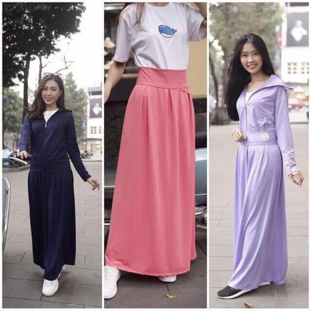 Váy chống nắng chất liệu kim cương thông hơi