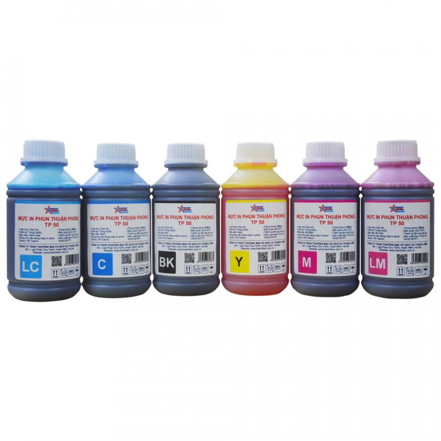 Bộ 6 Màu Mực in phun Thuận Phong TP50 (500ml) dùng cho tất cả các dòng máy in phun Epson, HP, Canon - Hàng Chính Hãng