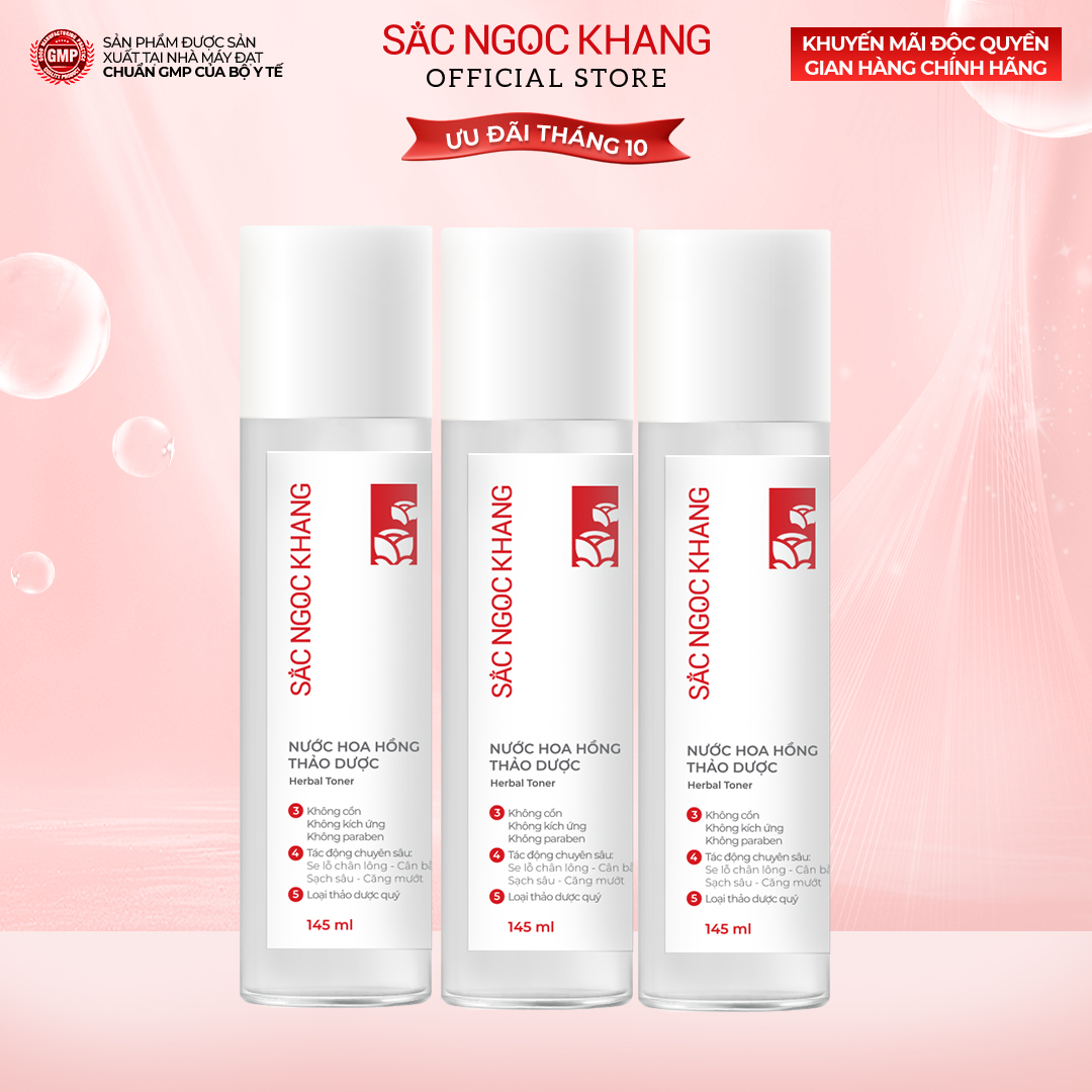 Combo 3 Chai Nước Hoa Hồng Sắc Ngọc Khang 145ml