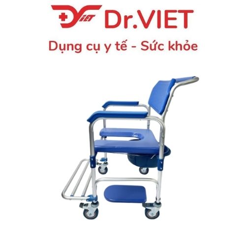 Ghế Bô Vệ Sinh Cho Người Già GBM-017 Có Bánh Xe, Ghế Bô Cho Người Cao Tuổi, Người Bệnh, Ghế Đi Vệ Sinh Có Tay Vịn, Chống
