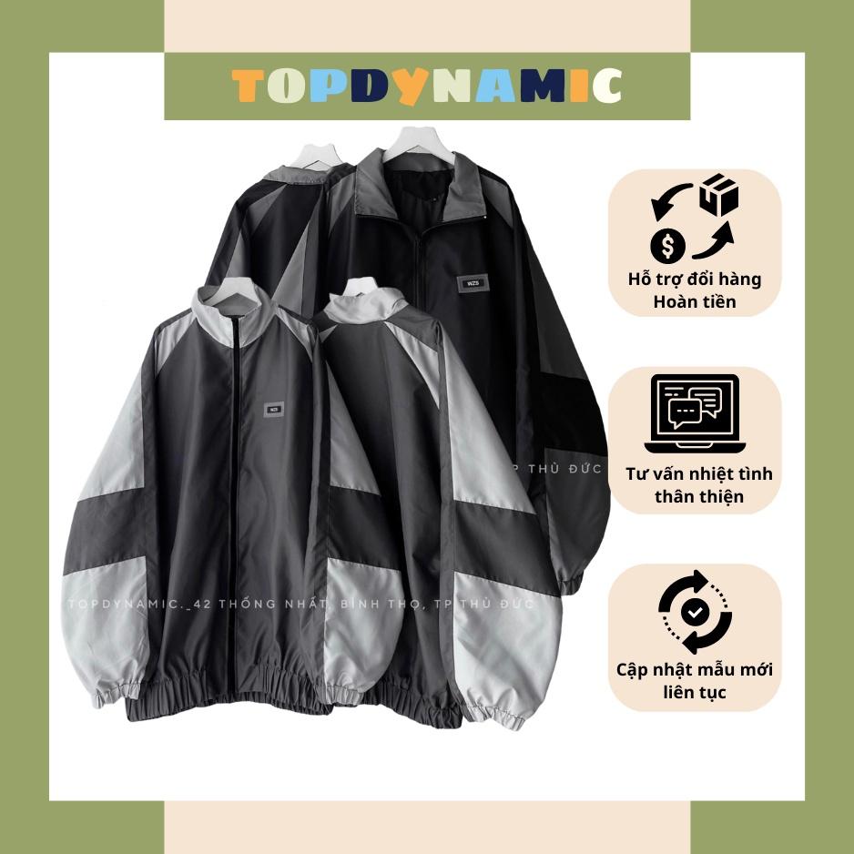 Áo khoác dù phối &quot; WZS &quot; / form rộng unisex (Ảnh shop tự chụp)
