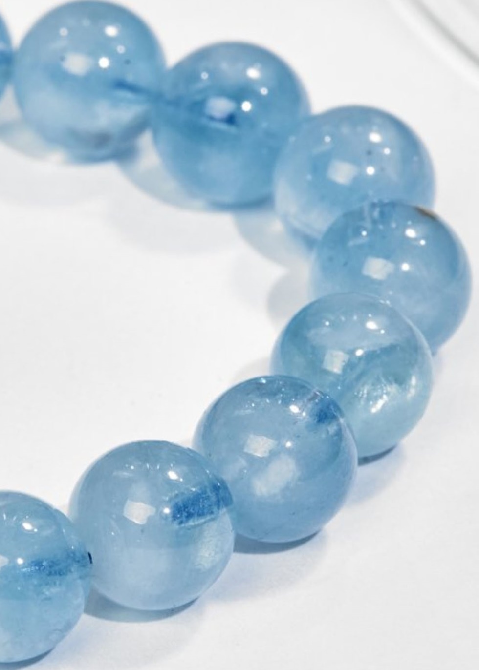 Vòng Tay Đá Aquamarine Ngọc Biển Xanh 11MM Giấy Kiểm Định