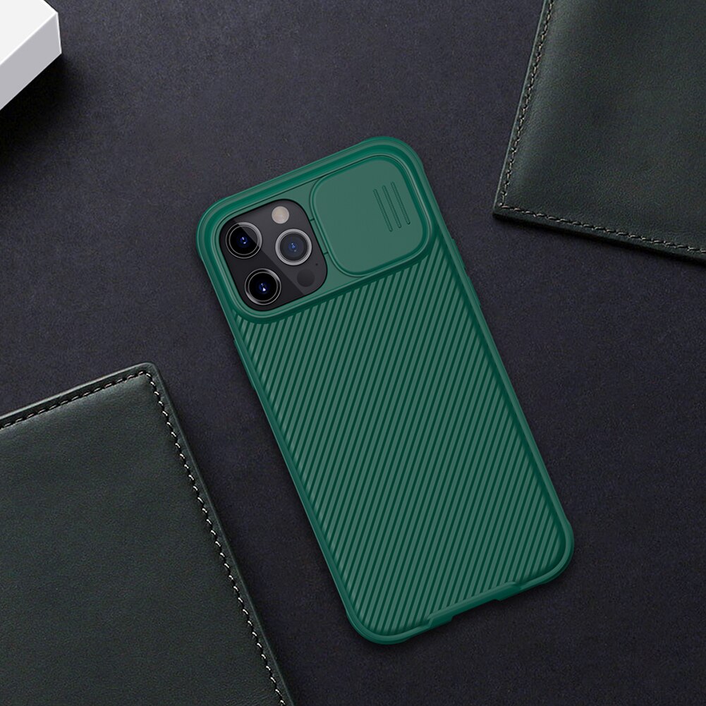 Ốp Lưng Iphone 12 Pro Max Nillkin Camshield Chính Hãng - Xanh Rêu