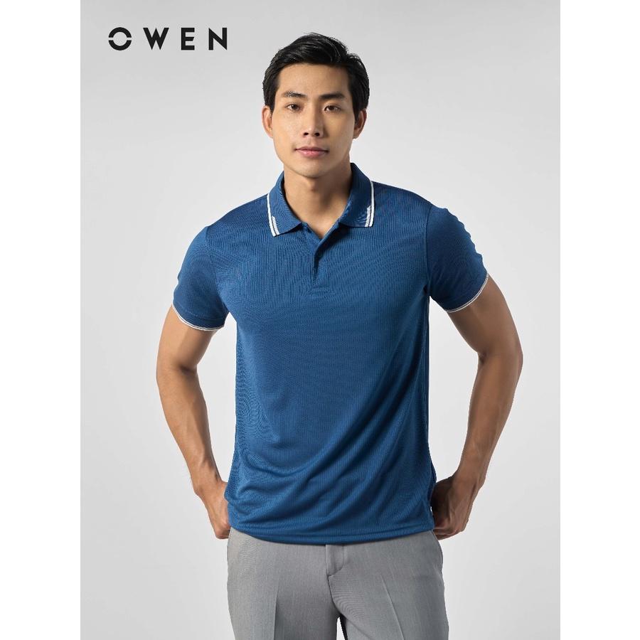 OWEN - Áo Polo nam Owen màu xanh chất thun lạnh thoáng mát 231206