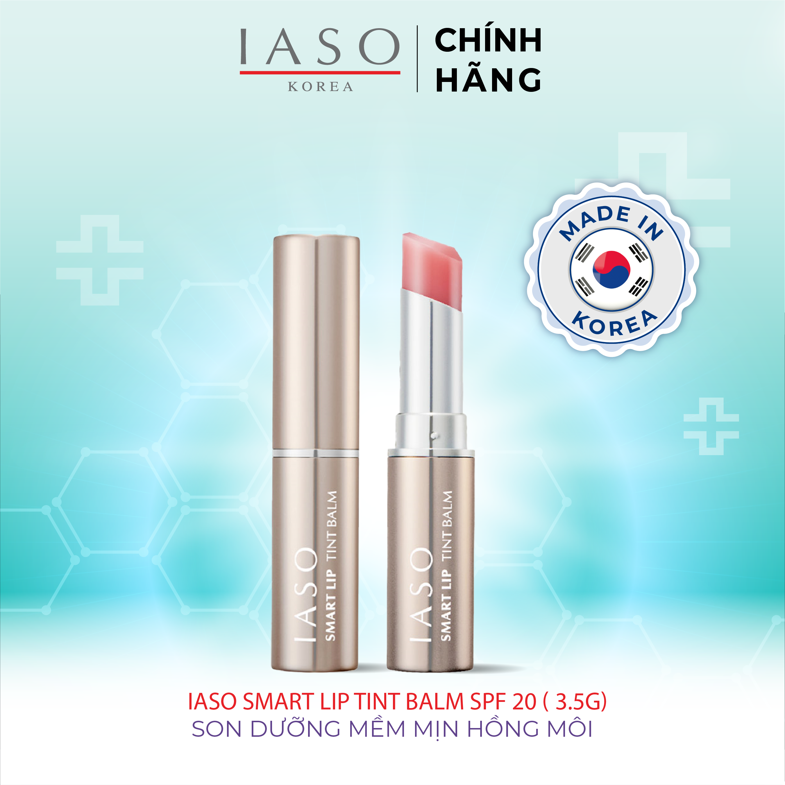 I77 Son dưỡng mềm mịn hồng môi - Smart lip tint balm SPF 20 3.5g - IASO