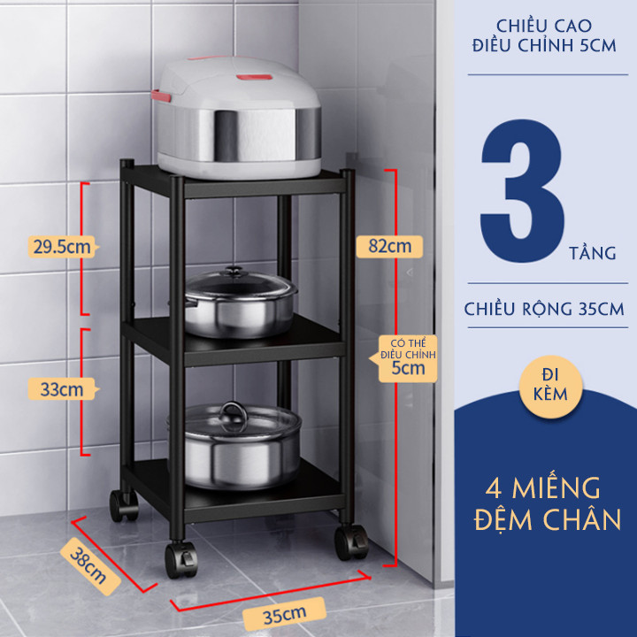Kệ để lò vi sóng đa năng Inox 304 cao cấp, kệ để đồ lò nướng chắc chắn, sơn tĩnh điện chống bong tróc, kệ nhà bếp siêu chịu lực 300kg