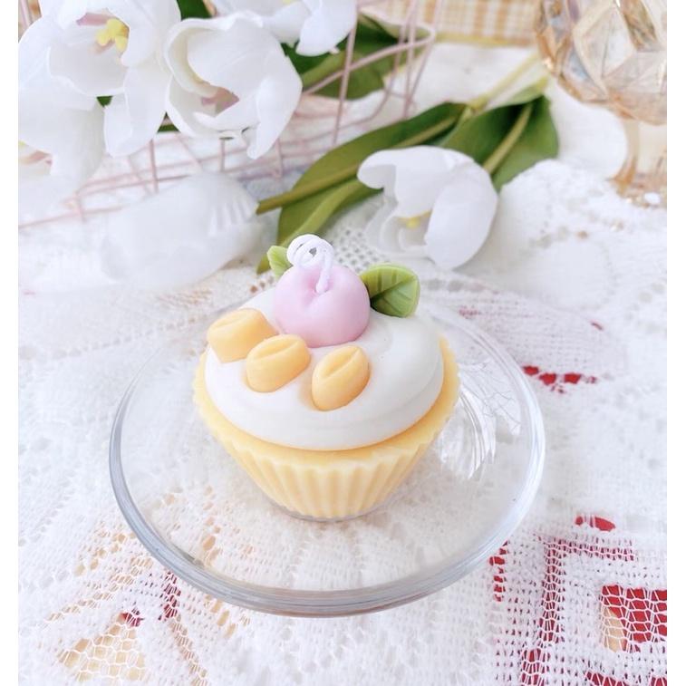 Nến Thơm Bánh Cupcake Phủ Kem Cherry Màu Pátel, Quà Tặng Ý Nghĩa - Dory Lab