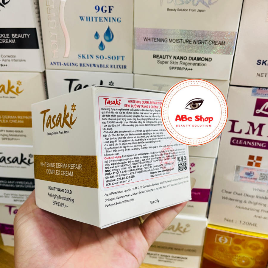 KEM TASAKI VÀNG - TRẮNG DA - NGỪA LÃO HÓA - PHỤC HỒI DA - WHITENING DERMA REPAIR COMPLEX CREAM 25G - BEAUTY NANO GOLD