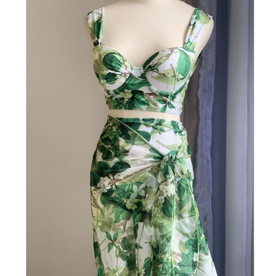 BIKINI ÁO GỌNG VUÔNG QUẦN CẠP CAO KÈM KHĂN CAO CẤP BIKINISTORE