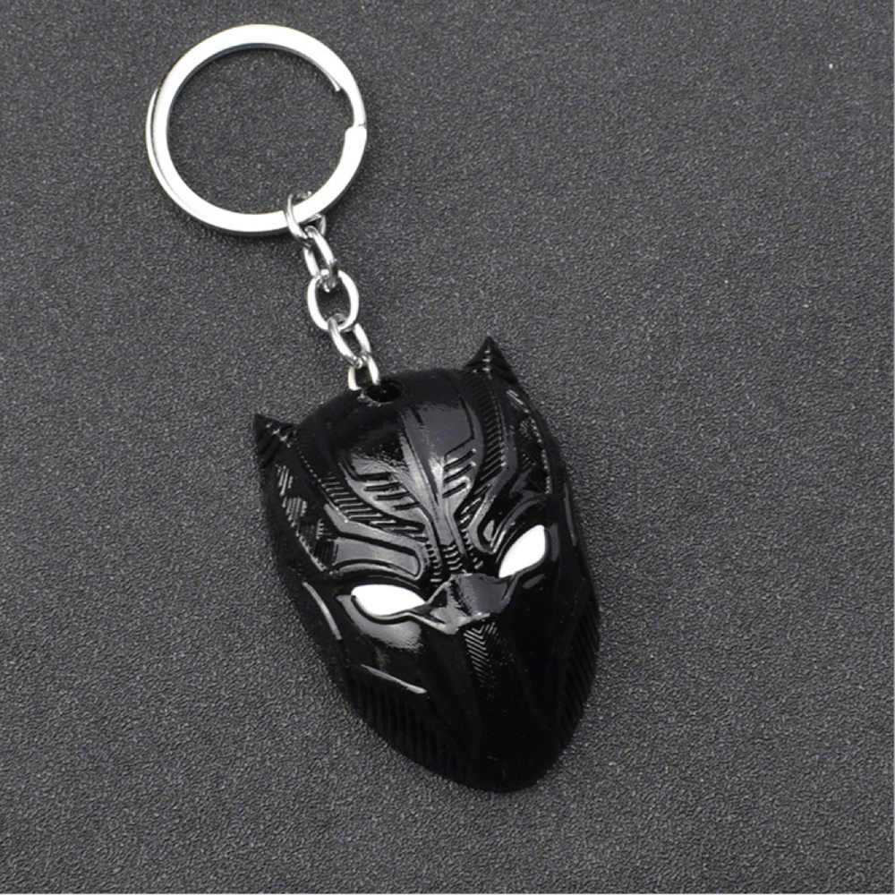 Móc khóa The Avengers mặt nạ Black Panther - Đen