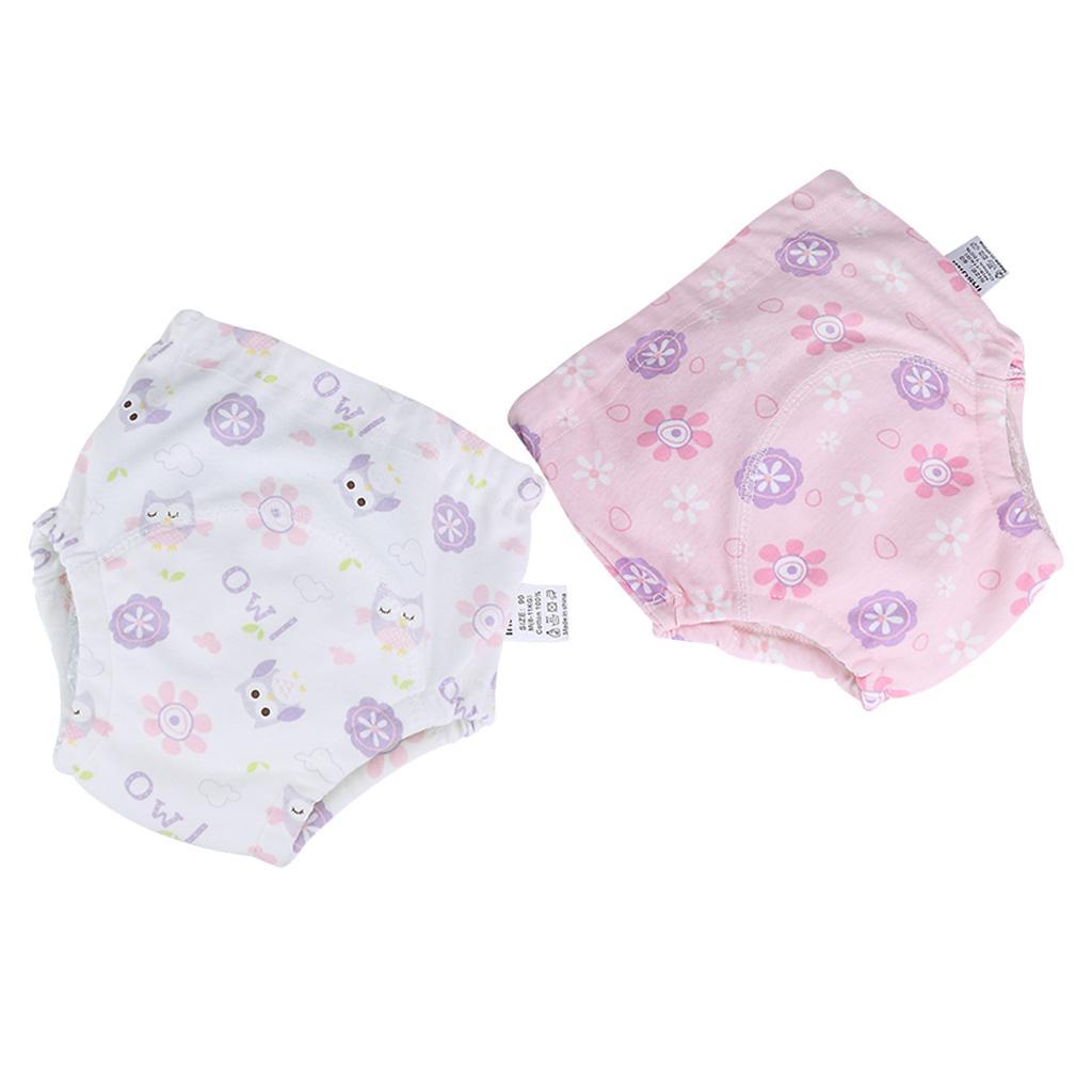 2Pcs Baby Training Pants Newborn Diaper Cover Washable Infant Cotton Underwear