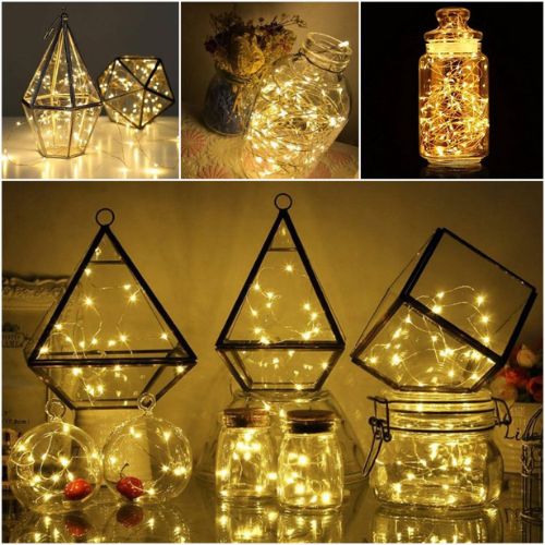 Dây đèn led trang trí đom đóm fairylight 3m có sẵn pin màu vàng