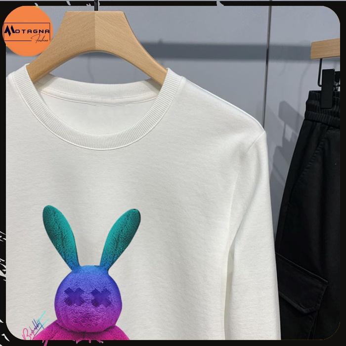 Áo sweater nam chất đẹp, Áo nỉ nam cổ tròn hot trend mịn đẹp in Thỏ Xanh Đỏ mã NZ682