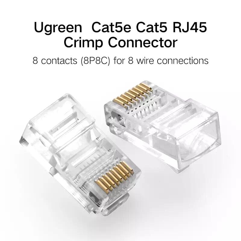 Ugreen UG20331NW110TK Đầu bấm mạng RJ45 chuẩn Cat5e cao cấp mạ vàng - HÀNG CHÍNH HÃNG