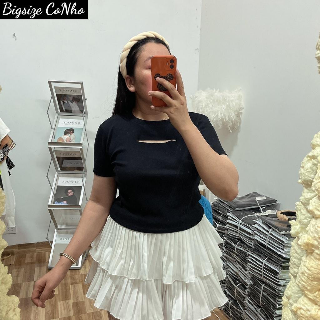 Áo croptop bigsize nữ, Áo thun tay ngắn bigsize nữ form rộng ngoại cỡ từ 58kg-95kg A12