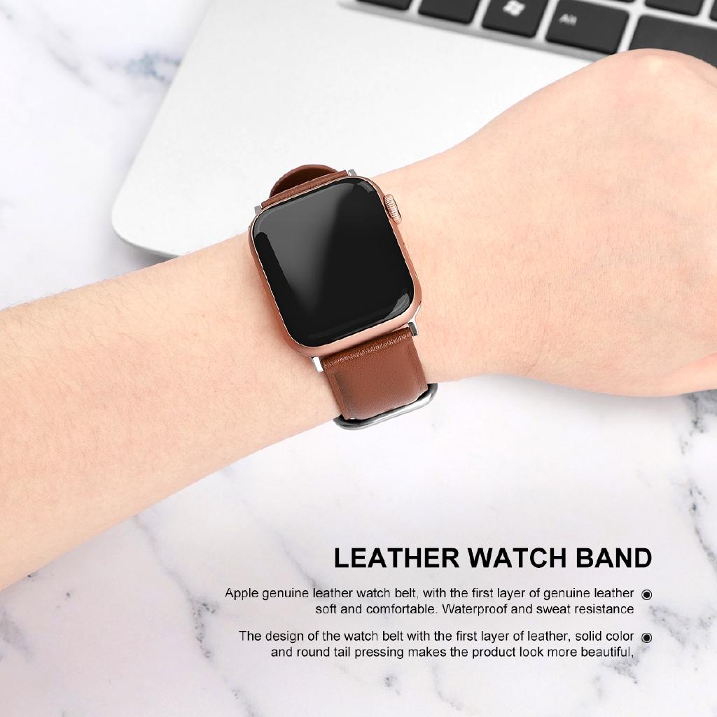 Dây Đeo Da Kiểu Dáng Thời Trang Dành Cho Đồng Hồ Thông Minh Apple Watch Series 7 6 SE 5 4 3 2 1 38mm 40mm 42mm 44mm 41mm 45mm
