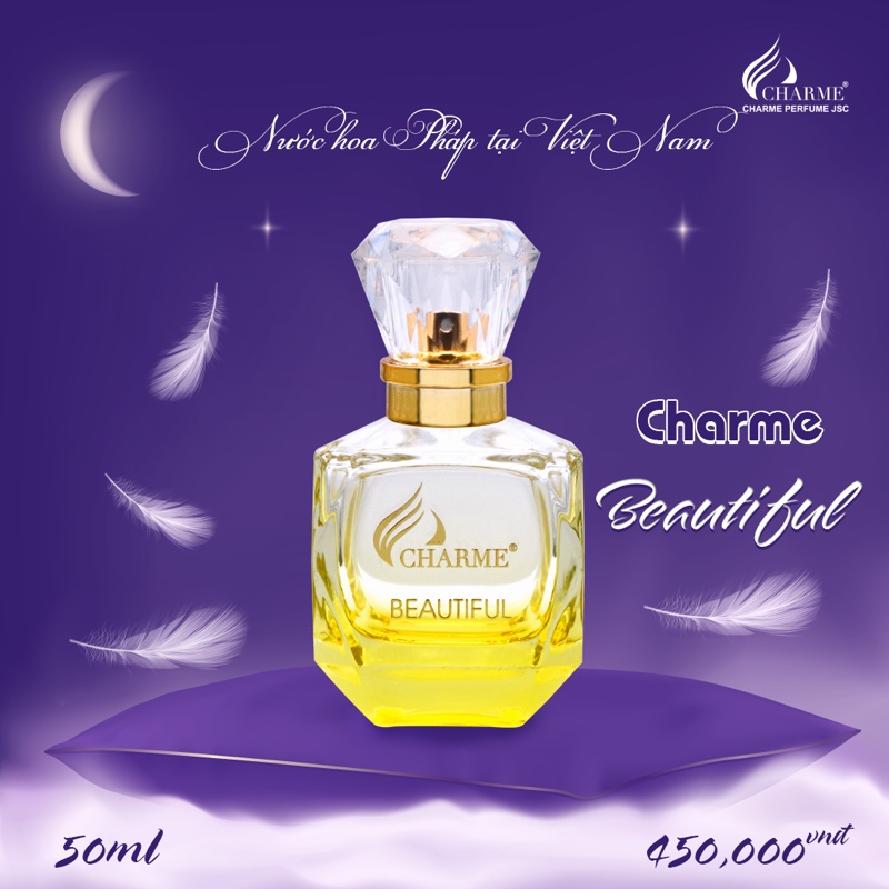 Nước hoa nữ chính hãng, Charme Beautiful, mùi hương ngọt ngào, dịu nhẹ, quyến rũ, cuốn hút, 50ml