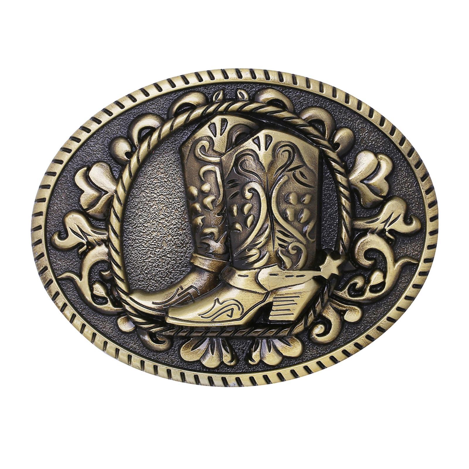 Vintage Style Western Belt Buckle Alloy Leather Belt Accessory Men Women