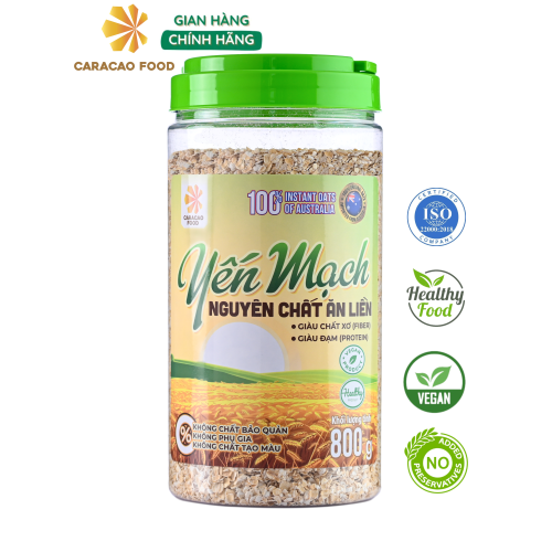 [GIÁ HỦY DIỆT -Date 4.8.2025] Yến mạch Úc Cán Vỡ nguyên chất Ăn liền - Hũ 800g, Eatclean, Ăn Kiêng Giảm Cân, Tập Gym Bổ Sung Dinh Dưỡng - Caracao Food