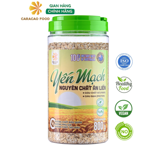 Yến mạch Úc Nguyên chất Ăn liền - Hũ 800g, Ngũ Cốc Giảm Cân, Người Tập Gym Bổ Sung Dinh Dưỡng, Caracao Food