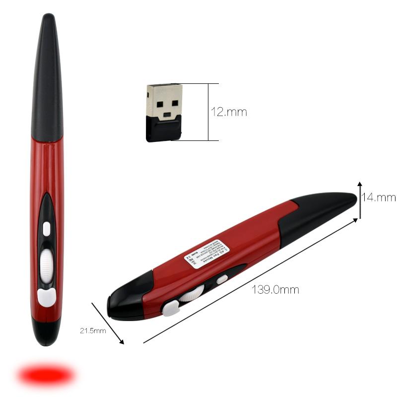 2 trong 1 Mini Quang USB Không Dây Bút Chuột Con Trỏ Laser Có Thể Điều Chỉnh 500/1000 DPI cho MÁY TÍNH Xách Tay, Máy Tính Để Bàn PPT