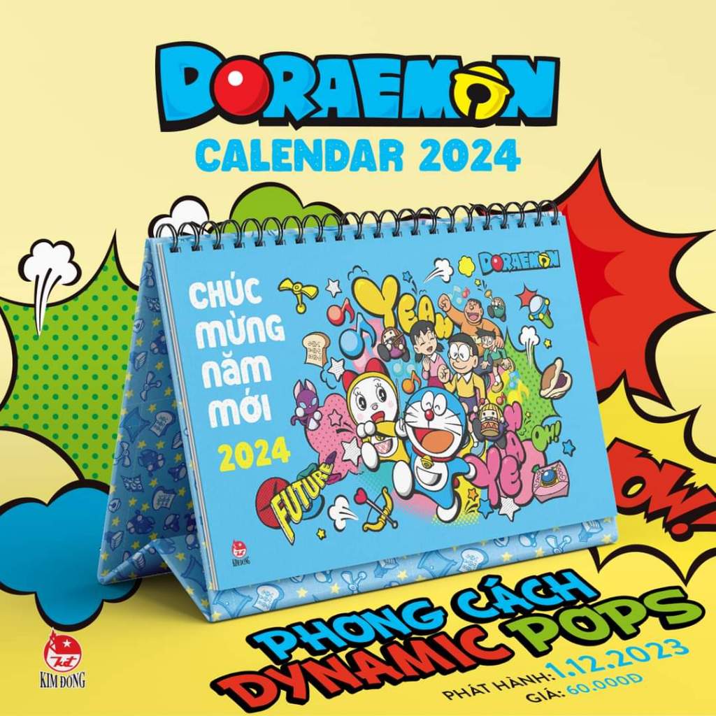 Lịch Để Bàn Doraemon 2024 - Tặng Kèm Bảng Sticker- NXB Kim Đồng