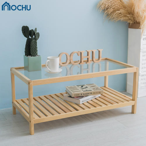 Bàn Trà Sofa Mặt Kính OCHU Khung Gỗ Hình Chữ Nhật  - Pure Table