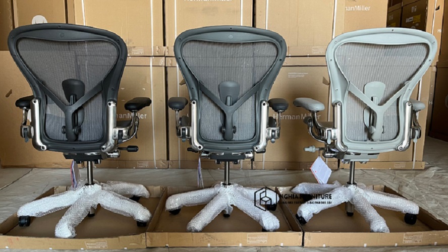 Ghế công thái học Herman Miller Aeron - Size B, ghế làm việc đứng đầu về hỗ trợ cột sống