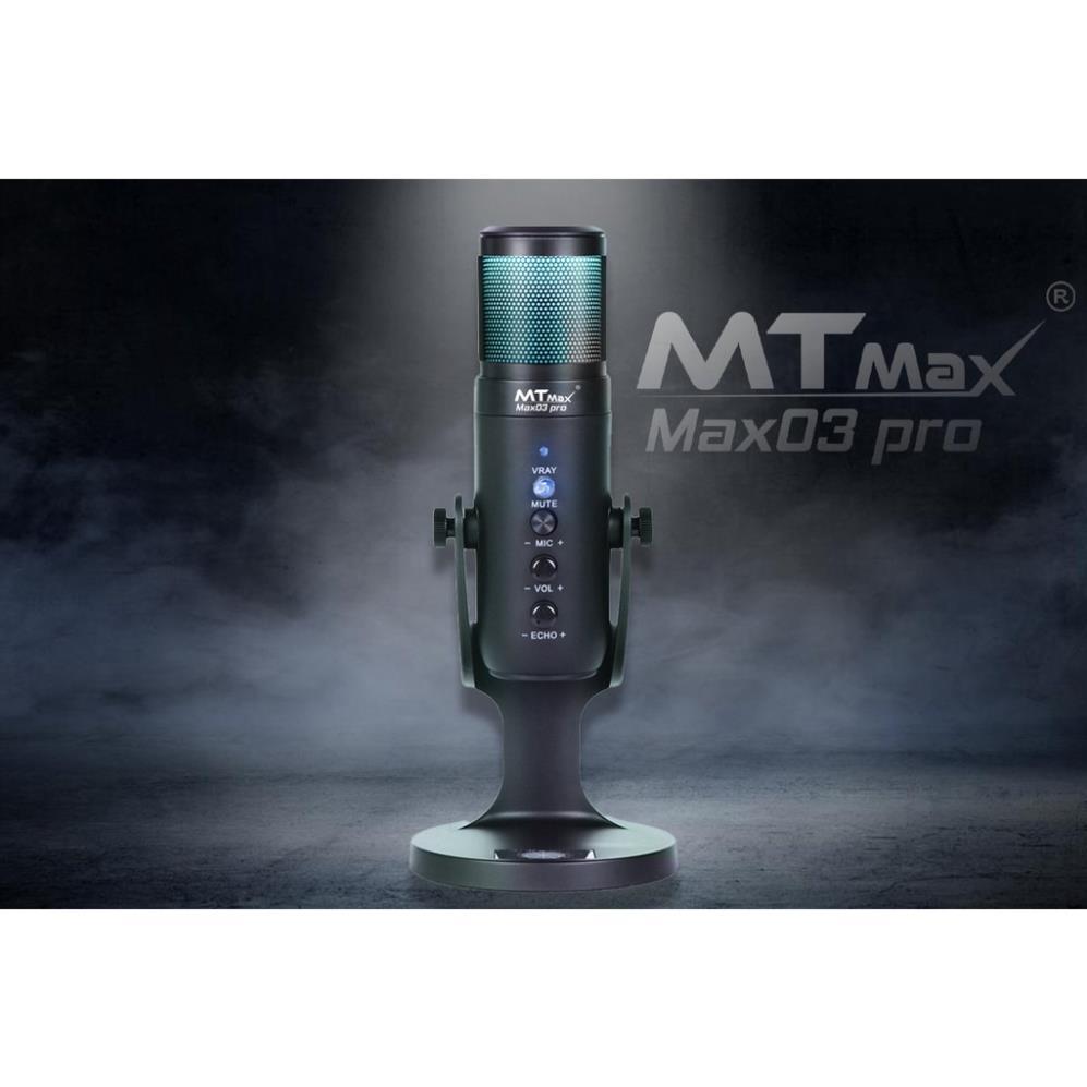 Micro thu âm mtmax max03 pro micro hoàn hảo cho streamer, nhà sáng tạo nội dung có echo kèm hiệu ứng đèn lọc tạp âm tốt