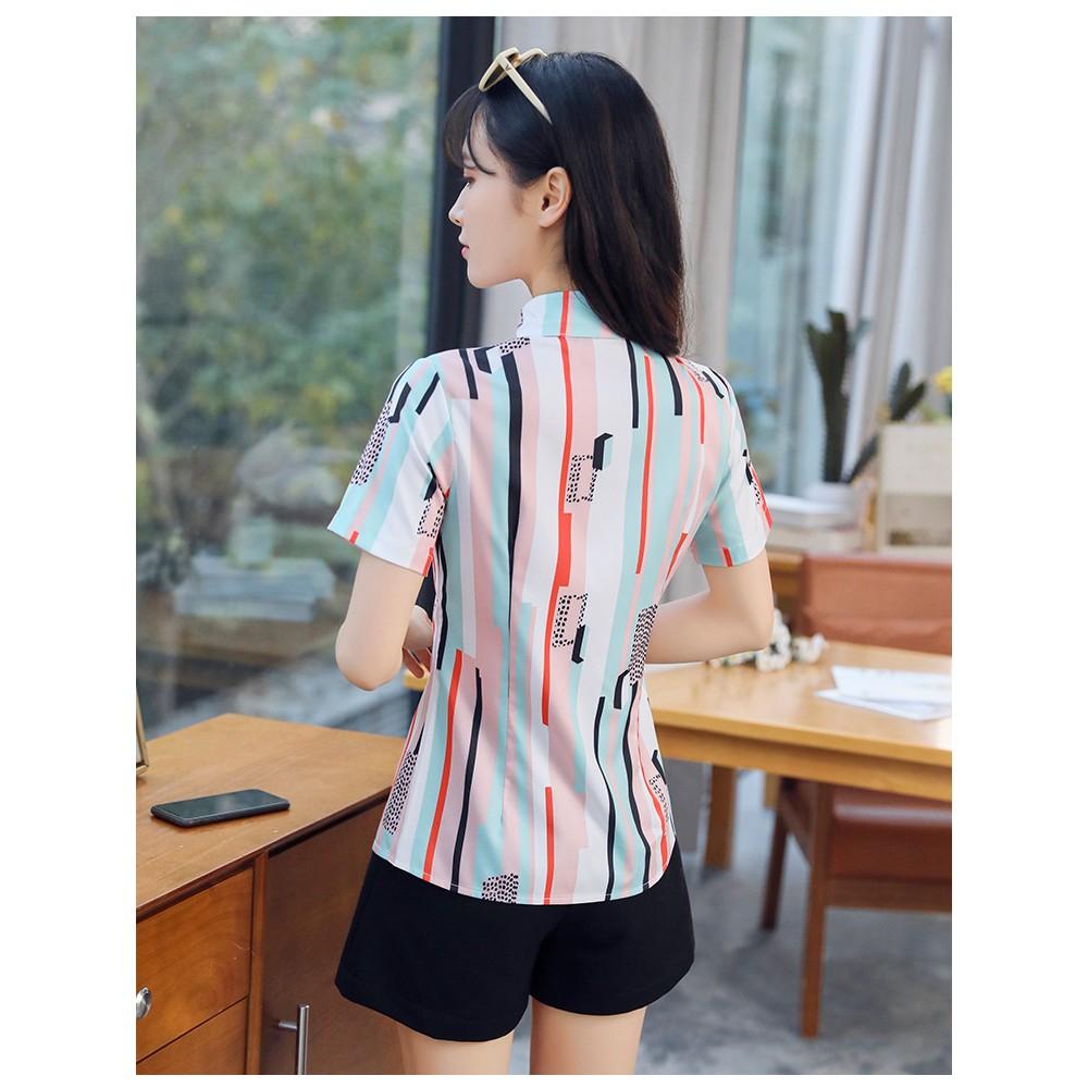 Áo sơ mi nữ công sở phối màu trẻ trung sm41