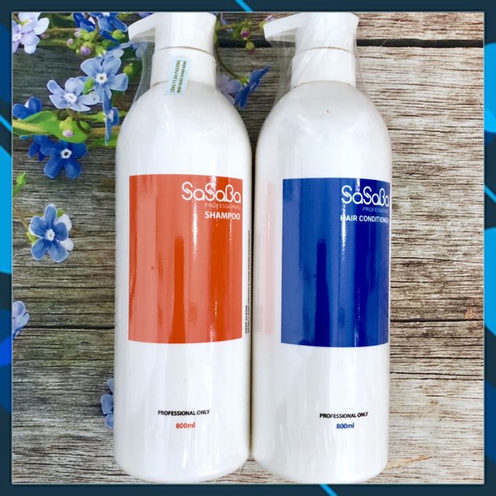 Bộ dầu gội xả hoàn hình SASABA Sasa Barbara Slippery phục hồi siêu mượt tóc 800ml