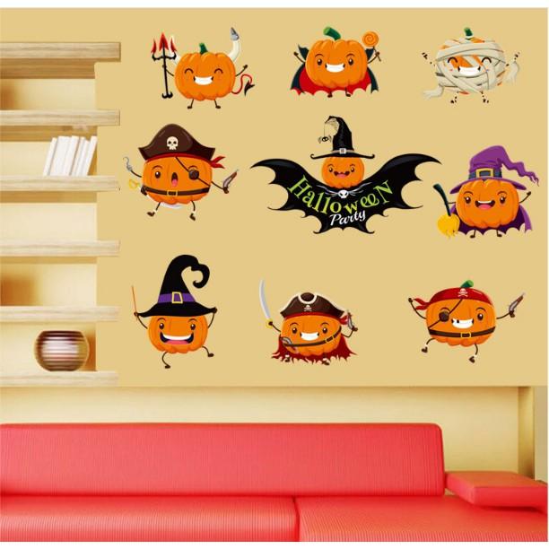 Decal trang trí tường - Lễ Hội Halloween Bí Đỏ Thần Bí