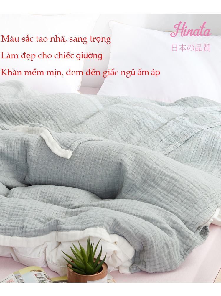 Khăn mền bông cao cấp cho mẹ KM01 chất liệu Muslin Hinata - Nội địa Nhật