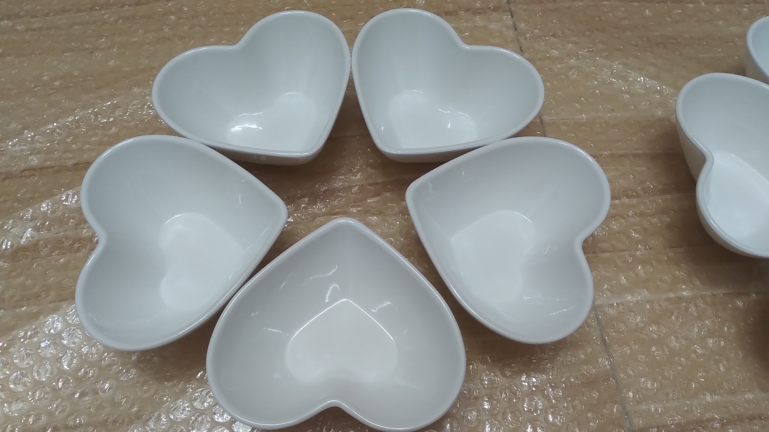 Chén(bát) trái tim giả sứ Horeca nhựa Melamine màu trắng cao cấp đựng xôi chè thôi nôi