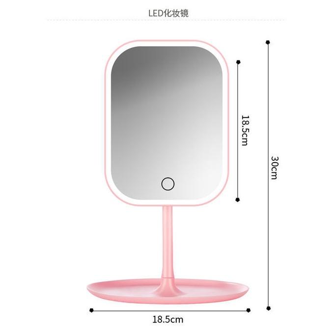 Gương trang điểm để bàn hình vuông có đèn LED tiện dụng