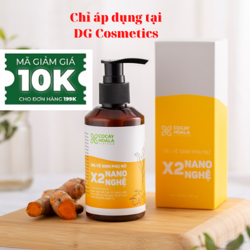 Gel vệ sinh phụ nữ X2 Nano Nghệ Cocayhoala Giảm Mùi Hôi - Giảm Ngứa - Giảm Khí Hư 150ml