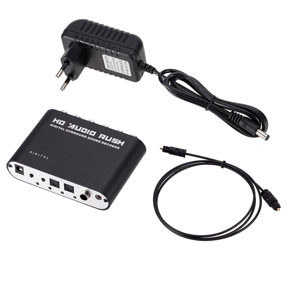 5.1 kênh Kỹ Thuật Số Sang Analog Âm Thanh Nổi AC3 Bộ Chuyển Đổi Âm Thanh Quang Học SPDIF Đồng Trục Aux 6 RCA Bộ Giải Mã Âm Thanh Khuếch Đại