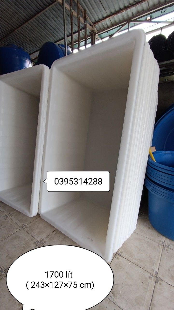 Thùng chữ nhật nuôi cá cao cấp ( 2000 lít,1100 lít,1000 lít,750 lít,500 lít,300 lít