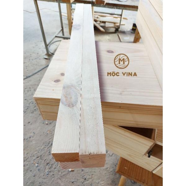 Combo 4 cây gỗ thông vuông 5cm dài 1m mới đẹp bào láng đẹp 4 mặt thích hợp trang trí, làm kệ, DIY Mộc Vina