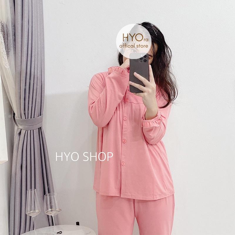 Bộ bầu sau sinh mặc ở nhà thu đông Cotton mềm có khóa ngực cho con bú