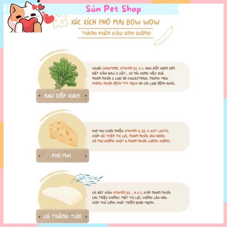 Xúc xích phomai Bowwow cho chó mèo vị phô mai