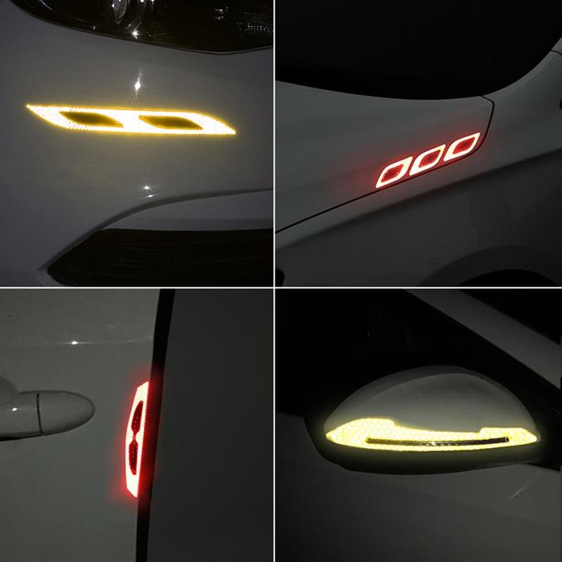 Sticker Sợi Carbon Phản Quang Dán Viền Cửa Xe Hơi Chống Va Chạm