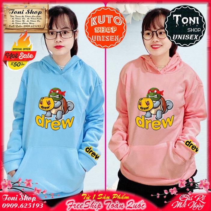 ÁO HOODIE DREW Ninja Rùa - In Pet Siêu Bền Siêu Đẹp